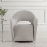 Wander Brown Fabric Swivel Chair - Ornate Home