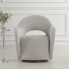 Wander Brown Fabric Swivel Chair - Ornate Home