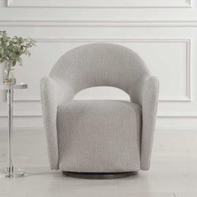 Wander Brown Fabric Swivel Chair - Ornate Home