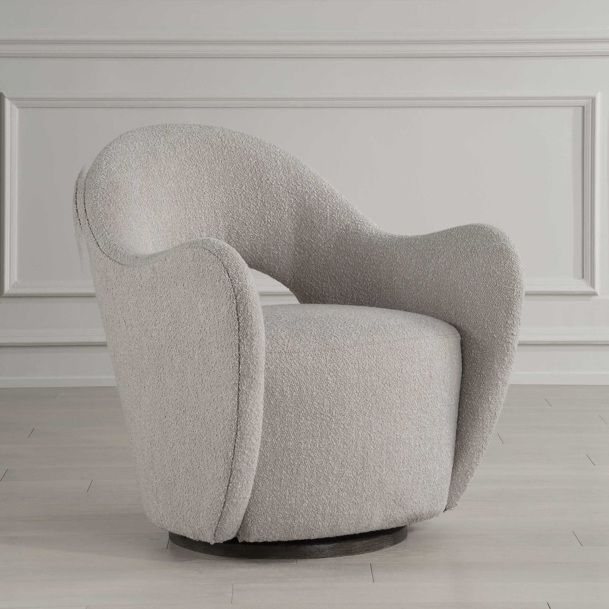 Wander Brown Fabric Swivel Chair - Ornate Home