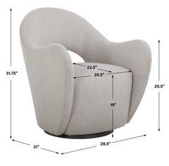 Wander Brown Fabric Swivel Chair - Ornate Home