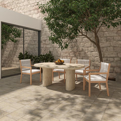 Warby Beige Outdoor Dining Table - Ornate Home