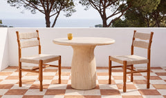 Warby Faux Travertine Outdoor Bistro Table - Ornate Home