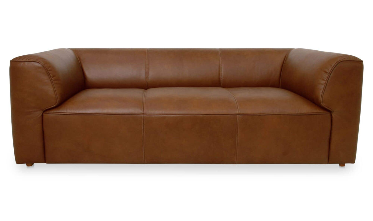 Ward Brown Leather Sofa - Ornate Home