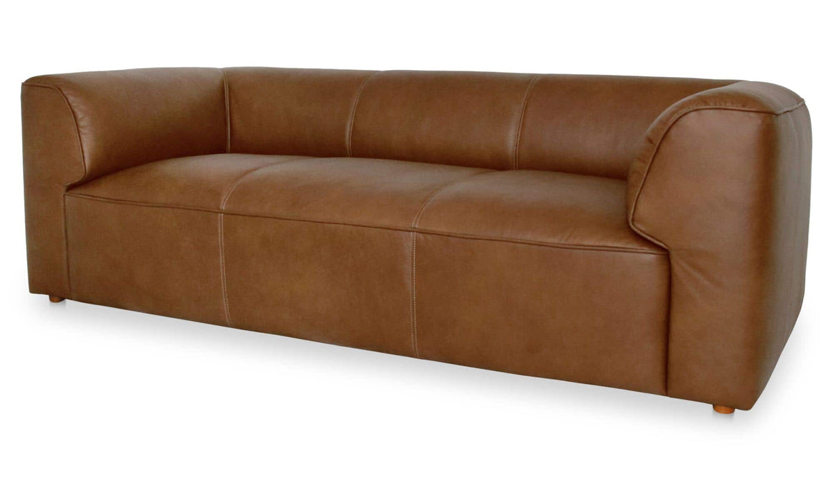 Ward Brown Leather Sofa - Ornate Home
