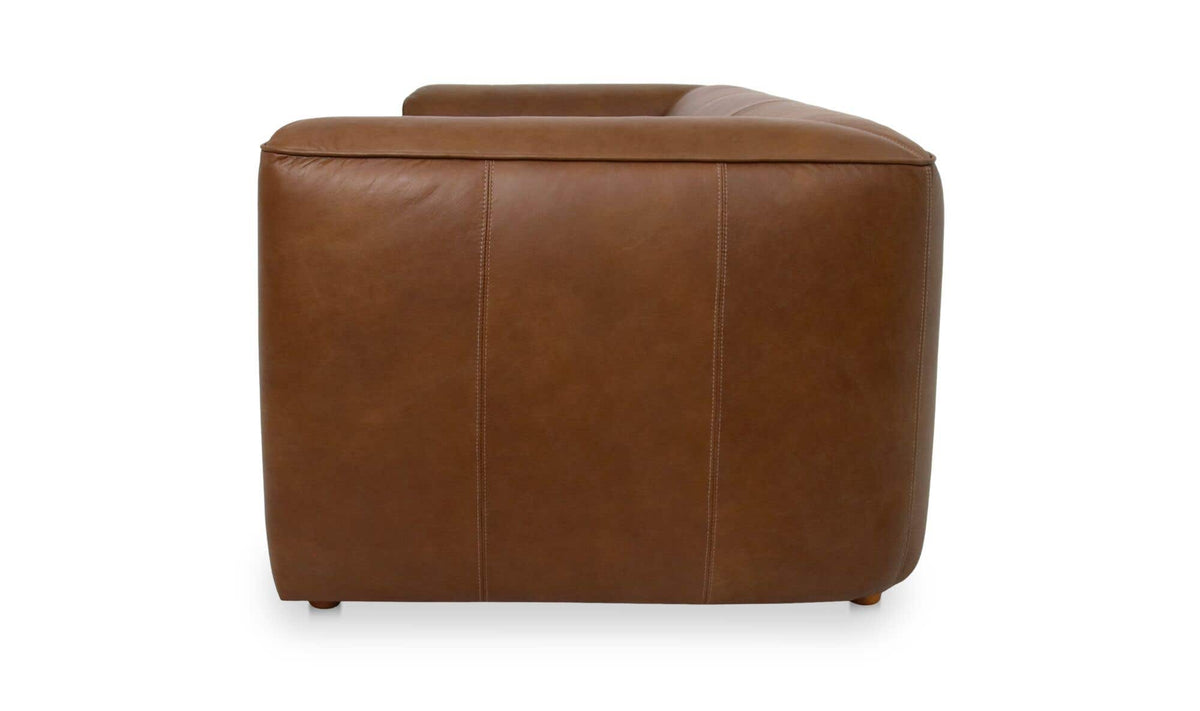 Ward Brown Leather Sofa - Ornate Home
