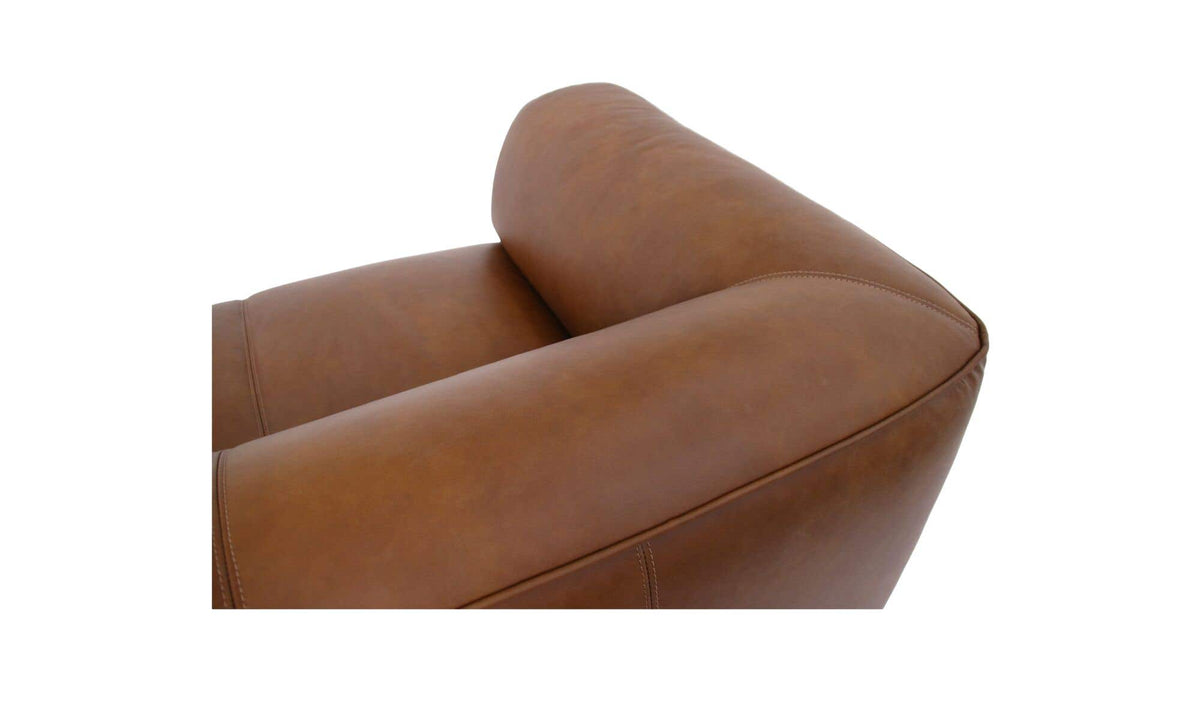Ward Brown Leather Sofa - Ornate Home