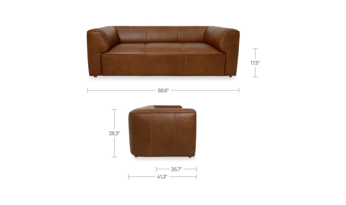Ward Brown Leather Sofa - Ornate Home