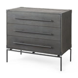Ward Brown Wood and Iron 3 Drawer Accent Cabinet - Ornate Home