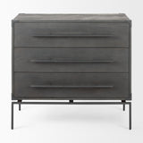 Ward Brown Wood and Iron 3 Drawer Accent Cabinet - Ornate Home
