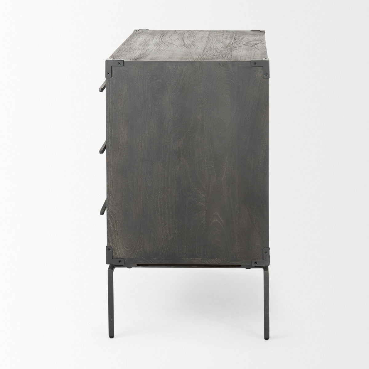 Ward Brown Wood and Iron 3 Drawer Accent Cabinet - Ornate Home