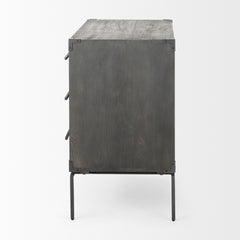 Ward Brown Wood and Iron 3 Drawer Accent Cabinet