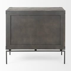 Ward Brown Wood and Iron 3 Drawer Accent Cabinet