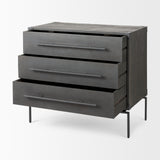 Ward Brown Wood and Iron 3 Drawer Accent Cabinet - Ornate Home