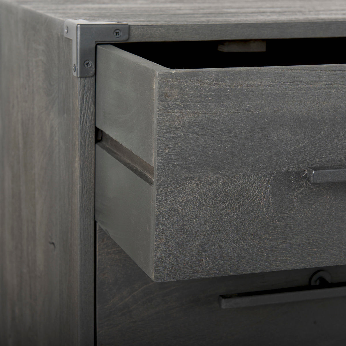 Ward Brown Wood and Iron 3 Drawer Accent Cabinet - Ornate Home