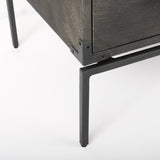 Ward Brown Wood and Iron 3 Drawer Accent Cabinet - Ornate Home