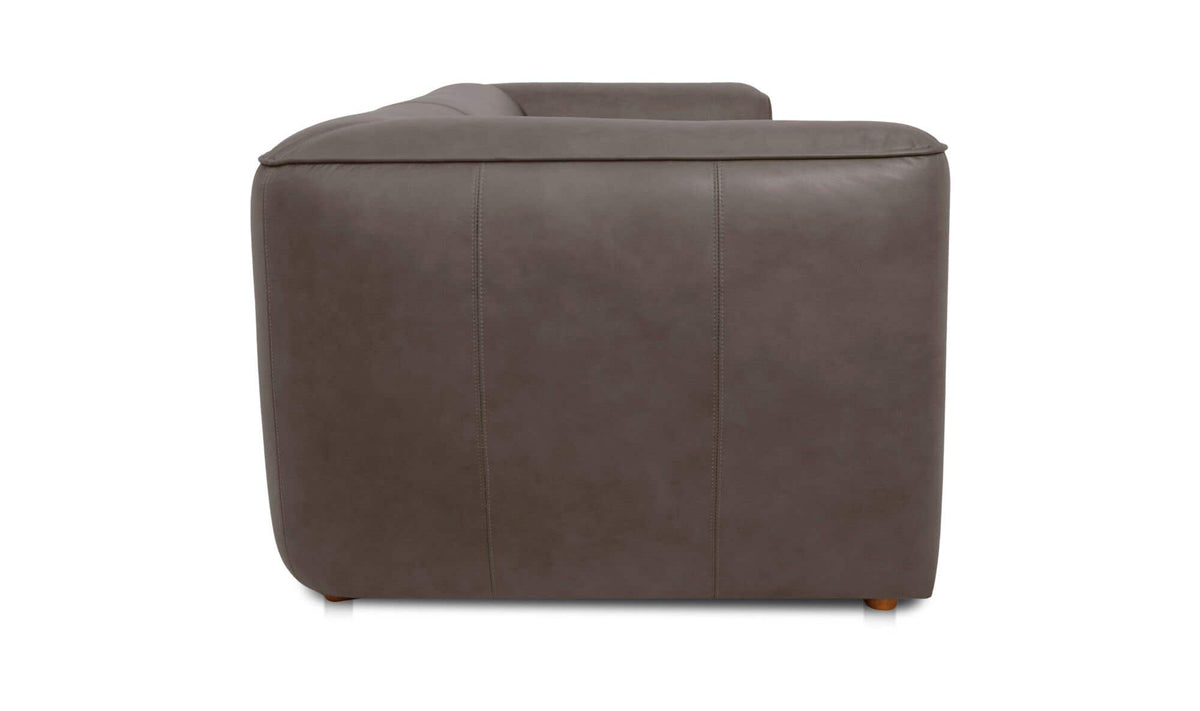 Ward Slate Brown Leather Sofa - Ornate Home
