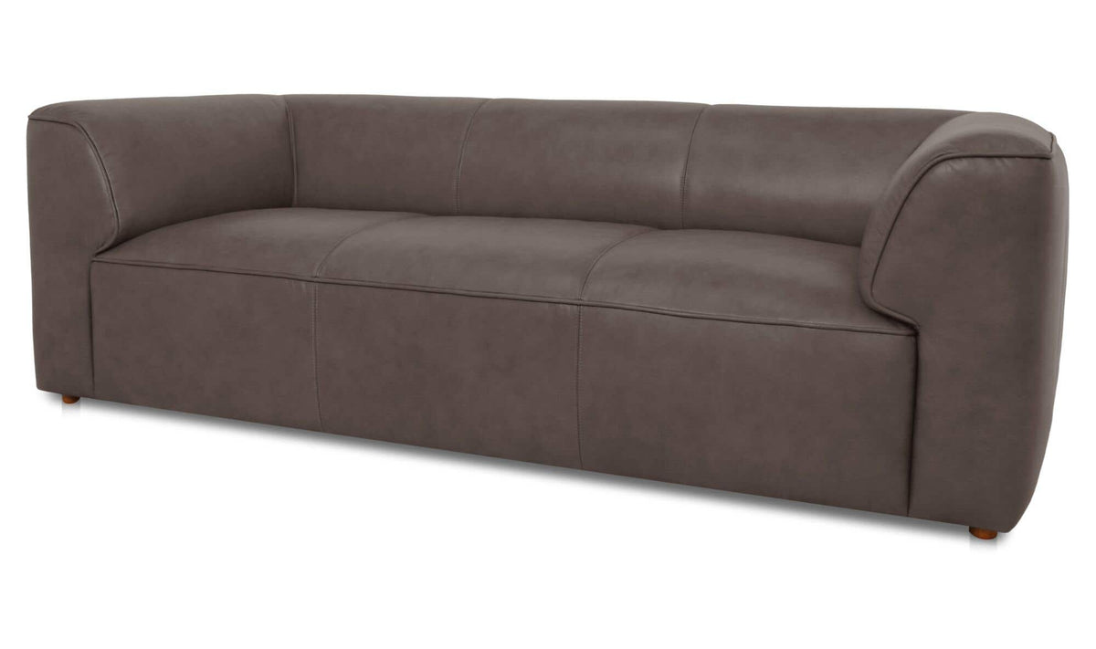 Ward Slate Brown Leather Sofa - Ornate Home