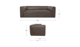 Ward Slate Brown Leather Sofa - Ornate Home