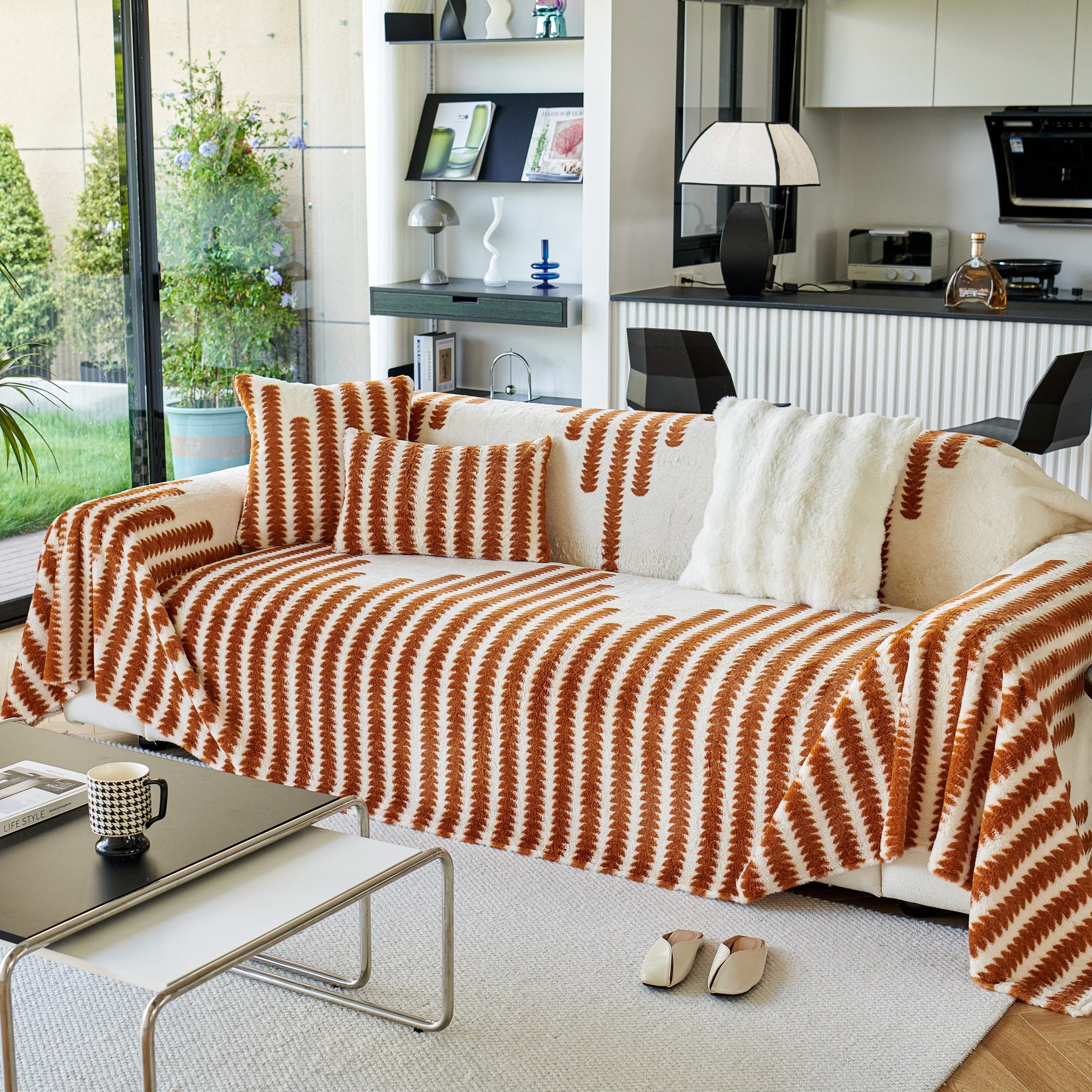 Warm Faux Fur Luxury Sofa Throw Blankets, Soft Cozy Thick Plush Shaggy Blankets for Couch Chair Bed - Ornate Home