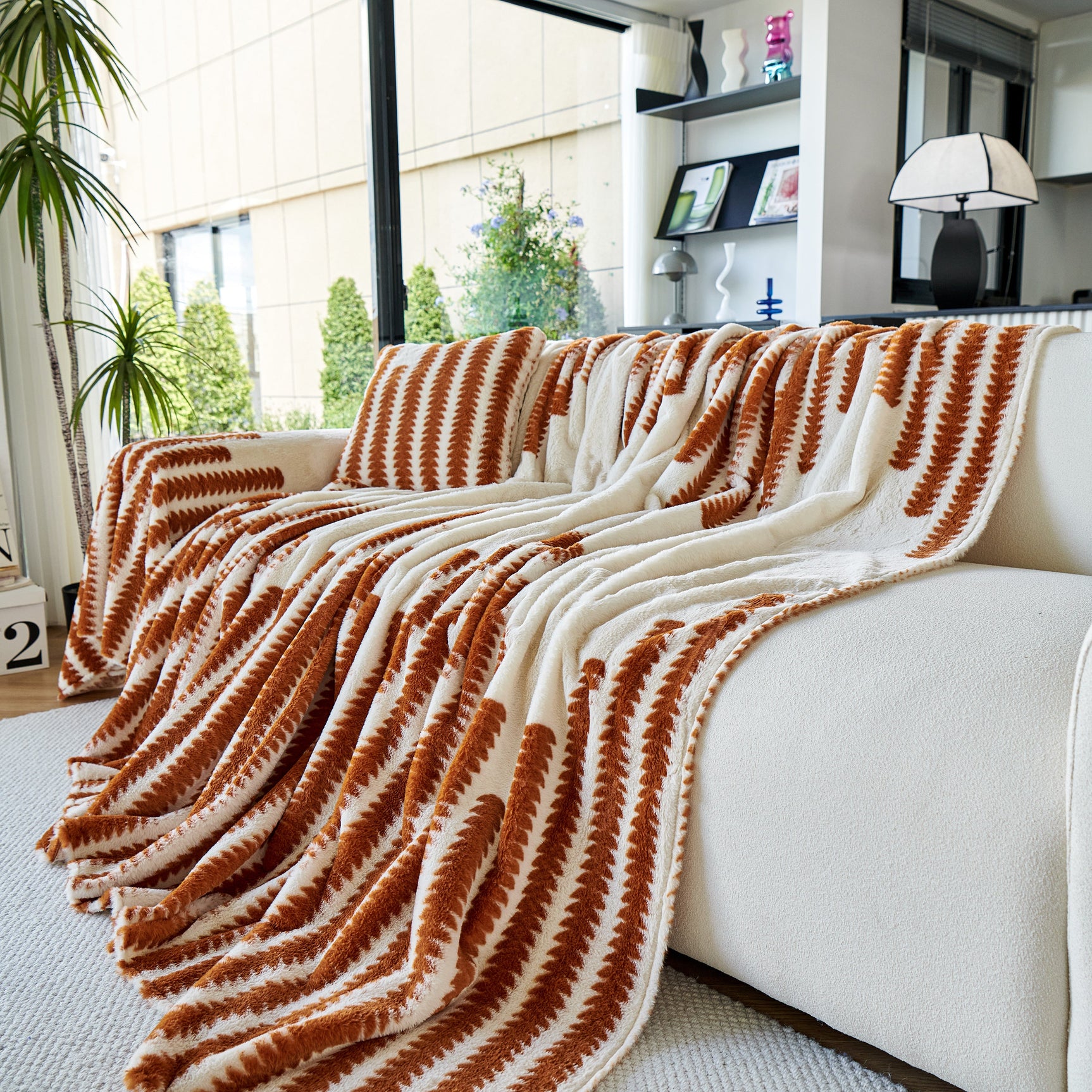 Warm Faux Fur Luxury Sofa Throw Blankets, Soft Cozy Thick Plush Shaggy Blankets for Couch Chair Bed - Ornate Home