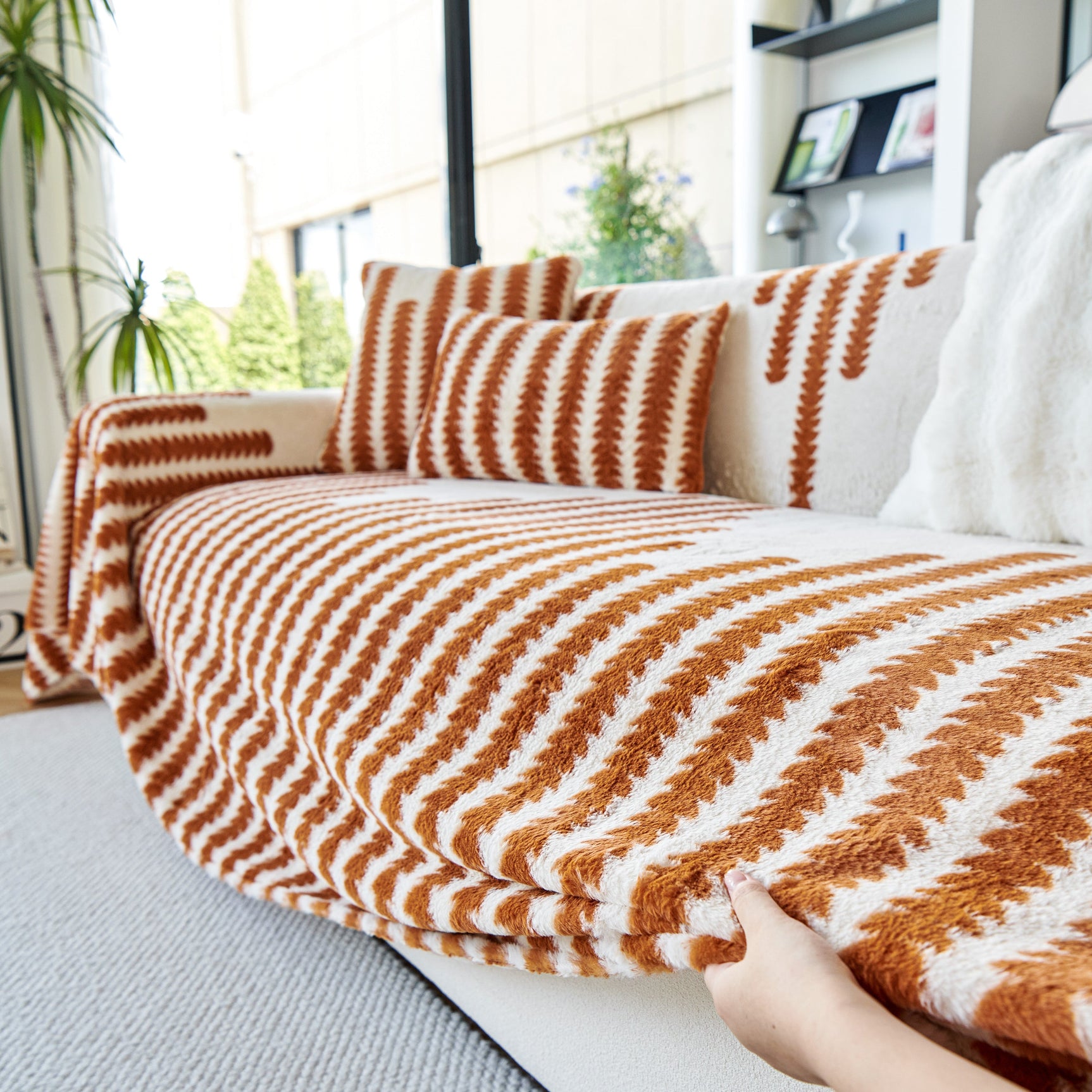 Warm Faux Fur Luxury Sofa Throw Blankets, Soft Cozy Thick Plush Shaggy Blankets for Couch Chair Bed - Ornate Home