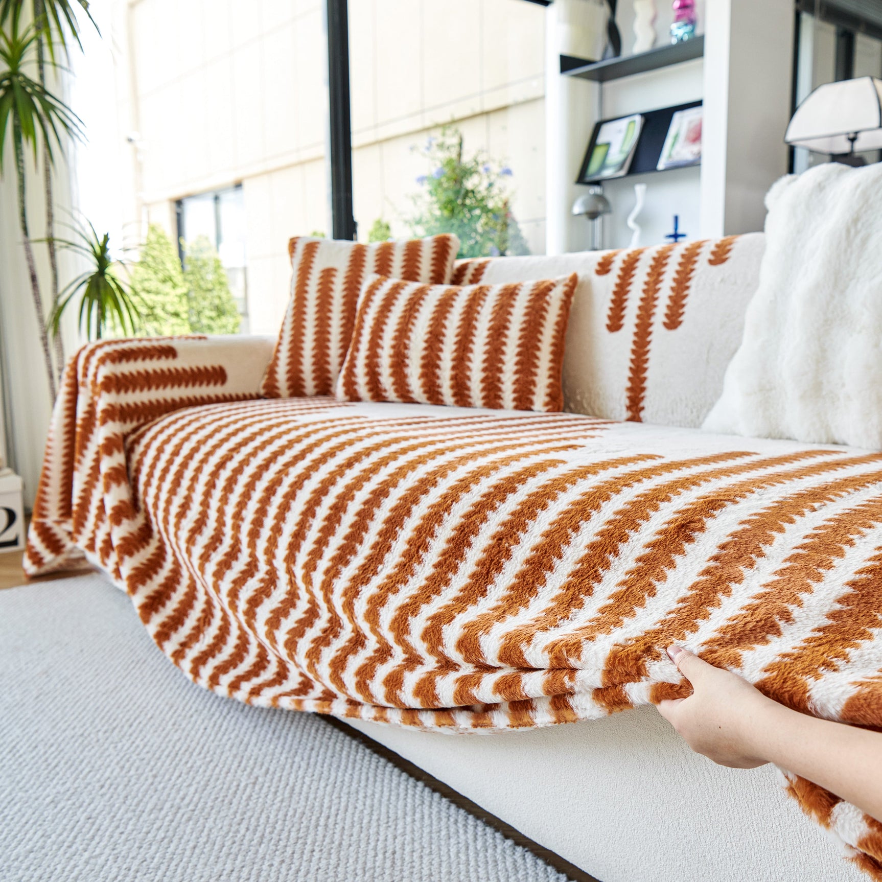 Warm Faux Fur Luxury Sofa Throw Blankets, Soft Cozy Thick Plush Shaggy Blankets for Couch Chair Bed - Ornate Home