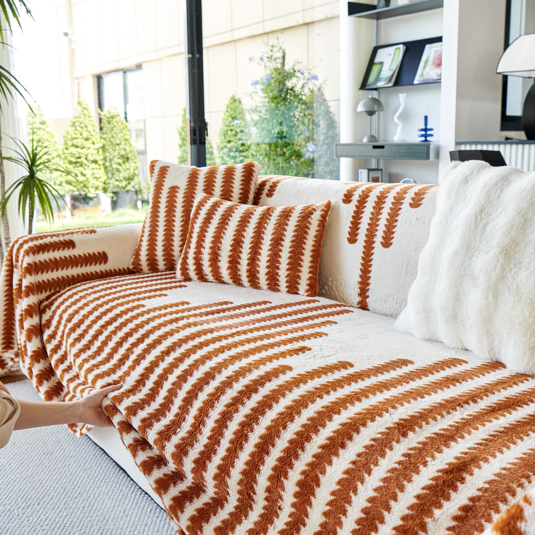 Warm Faux Fur Luxury Sofa Throw Blankets, Soft Cozy Thick Plush Shaggy Blankets for Couch Chair Bed - Ornate Home