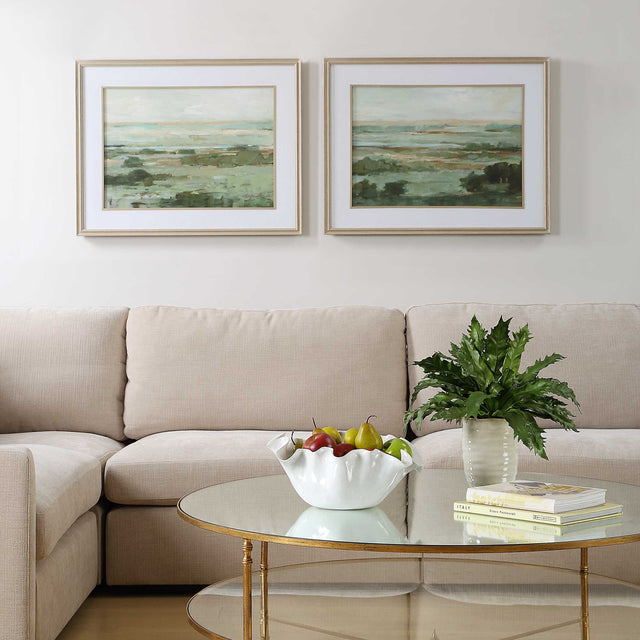 Warm Valley Multicolor Framed Prints (Set of 2) - Ornate Home