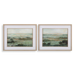 Warm Valley Multicolor Framed Prints (Set of 2) - Ornate Home