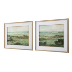 Warm Valley Multicolor Framed Prints (Set of 2) - Ornate Home