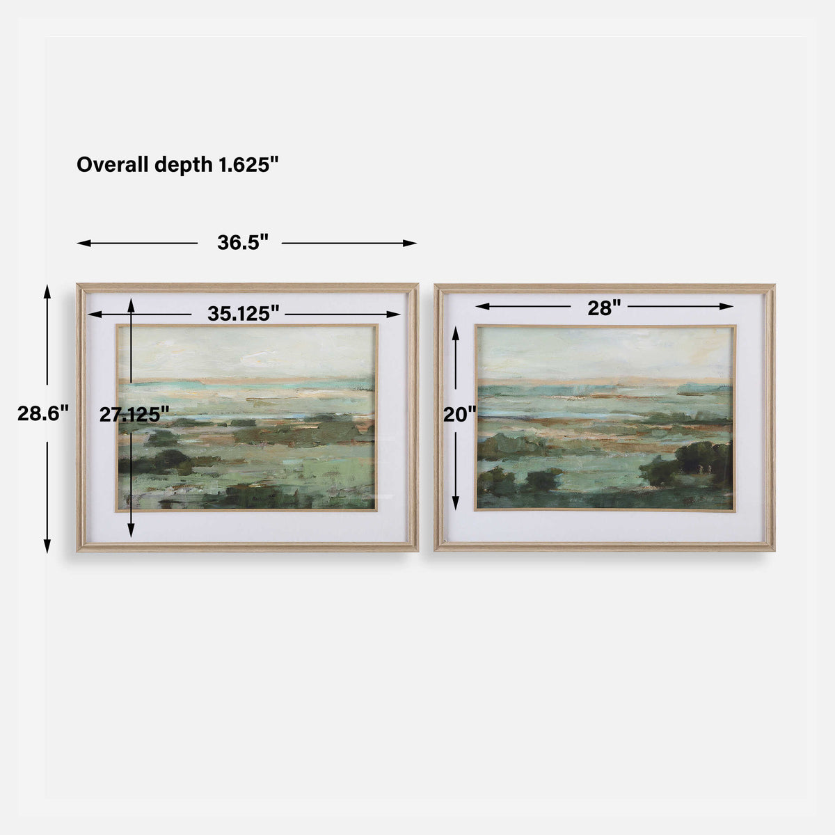 Warm Valley Multicolor Framed Prints (Set of 2) - Ornate Home
