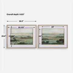 Warm Valley Multicolor Framed Prints (Set of 2) - Ornate Home