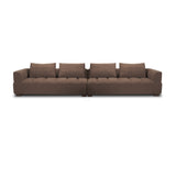 Warner Channel Brown 2-Piece Long Sofa Set with Back Cushions - Ornate Home