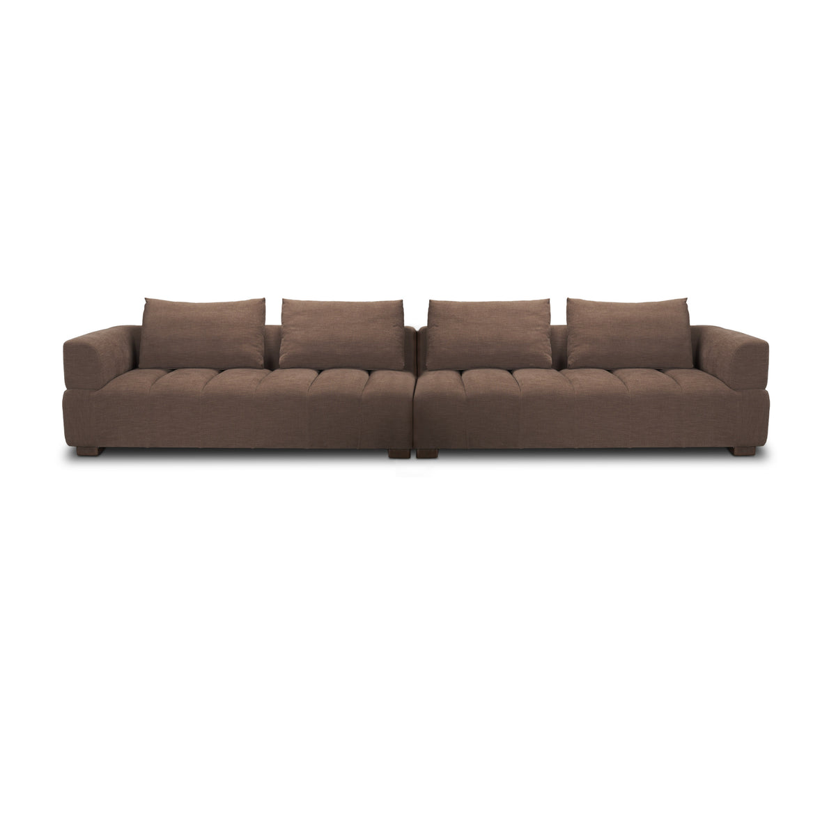 Warner Channel Brown 2-Piece Long Sofa Set with Back Cushions - Ornate Home