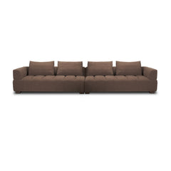 Warner Channel Brown 2-Piece Long Sofa Set with Back Cushions - Ornate Home