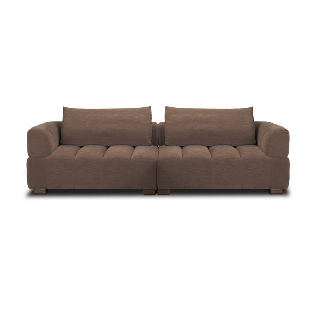 Warner Channel Brown 2-Piece Sofa Set with Back Cushions - Ornate Home
