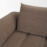 Warner Channel Brown 3-Piece Long Sofa Set with Small Corner Piece with Back Cushions