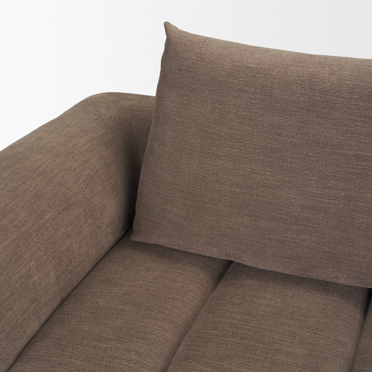 Warner Channel Brown 3-Piece Long Sofa Set with Small Corner Piece with Back Cushions