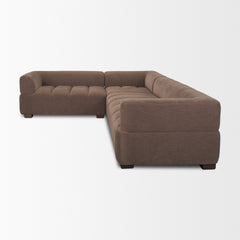 Warner Channel Brown 3-Piece Long Right Arm Sofa Set with Small Corner Piece - Ornate Home