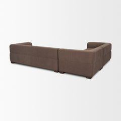 Warner Channel Brown 3-Piece Long Right Arm Sofa Set with Small Corner Piece - Ornate Home