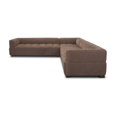 Warner Channel Brown 3-Piece Long Sofa Set with Small Corner Piece - Ornate Home