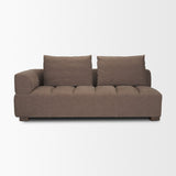 Warner Channel Brown 3-Piece Long Sofa Set with Small Corner Piece with Back Cushions