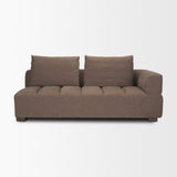 Warner Channel Brown 3-Piece Long Sofa Set with Small Corner Piece with Back Cushions