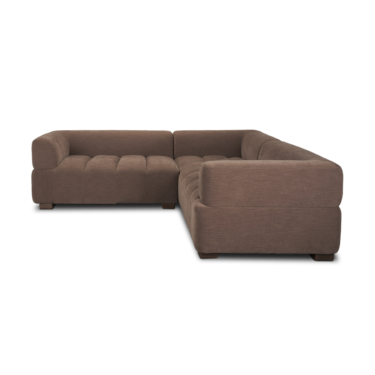Warner Channel Brown 3-Piece Standard Sofa Set with Small Corner Piece - Ornate Home