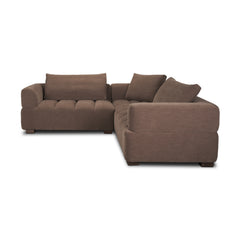 Warner Channel Brown 3-Piece Standard Sofa Set with Small Corner Piece with Back Cushions