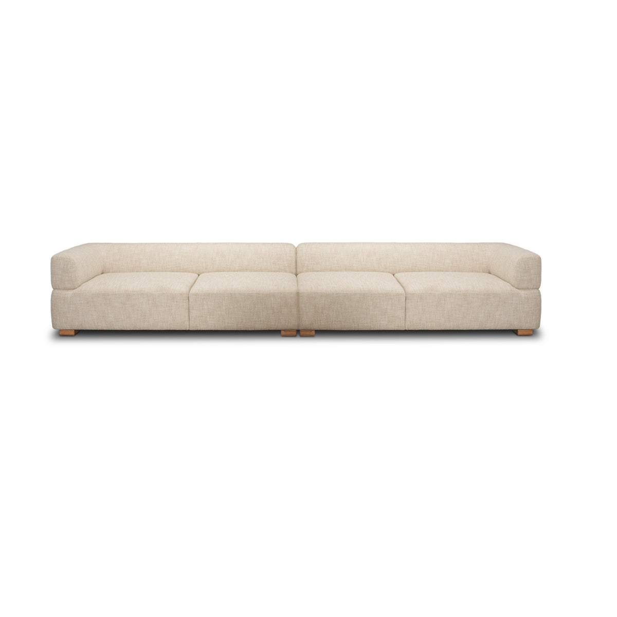 Warner Frame Beige 2-Piece Long Sofa Set - Ornate Home