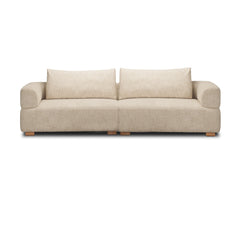 Warner Frame Beige 2-Piece Sofa Set with Back Cushions