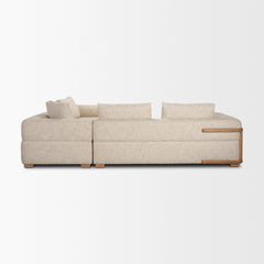 Warner Frame Beige 3-Piece Long Left Arm Sofa Set with Small Corner Piece with Back Cushions - Ornate Home