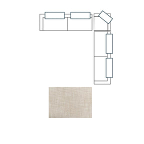 Warner Frame Beige 3-Piece Long Sofa Set with Small Corner Piece with Back Cushions - Ornate Home